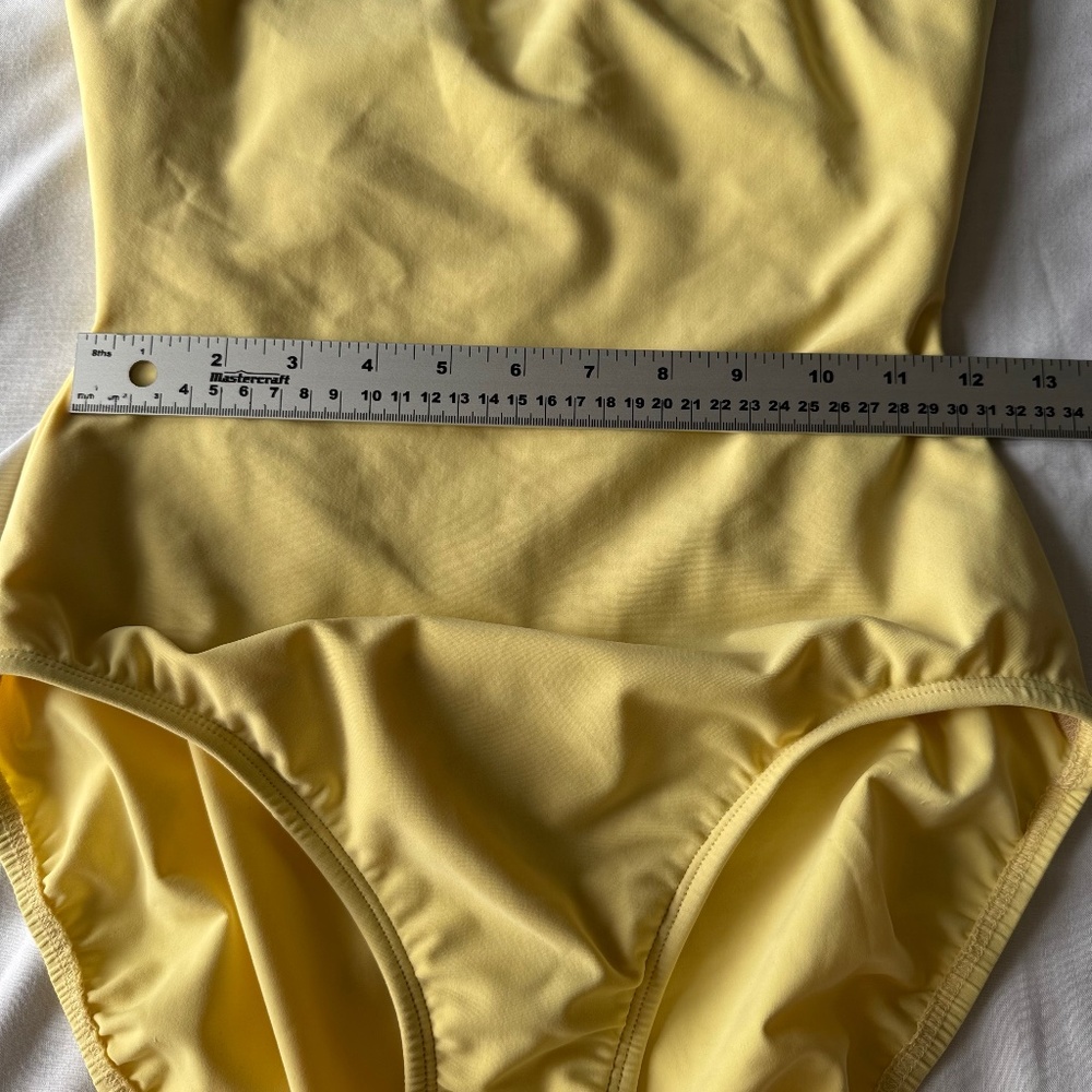 Talbots Women's Classic One Piece Swimsuit Yellow Size 12L Beach Pool Vacation - Picture 10 of 15